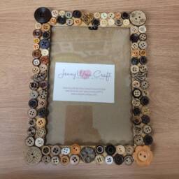 Recycled Natural Wooden Button Photo Frame 5 X 7 Inches - thumbnail 3