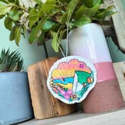 Hand Drawn Scallop Shell Hanging Decoration - Coastal Home Decor Beach Lover Nature Gift Seashell Ornament Nautical Wall Art - thumbnail 3