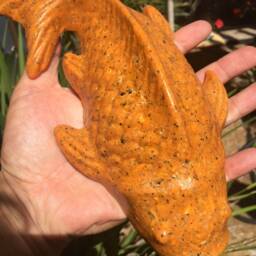 Opulent Orgone Orange Large Koi Fish Sculpture - Energy Harmonizer - thumbnail 2