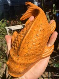 Opulent Orgone Orange Large Koi Fish Sculpture - Energy Harmonizer