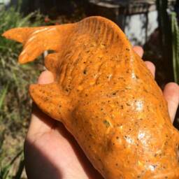 Opulent Orgone Orange Large Koi Fish Sculpture - Energy Harmonizer - thumbnail 4