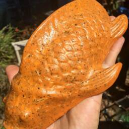 Opulent Orgone Orange Large Koi Fish Sculpture - Energy Harmonizer - thumbnail 3