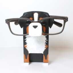 Wood Bernese Mountain Dog Eyeglass Stand - Custom Painted Ornament - thumbnail 1