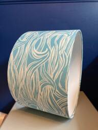 Sea Wave Lampshade, in Medium Blue, Ocean Decor, Perfect Nautical Housewarming Gift, Made To Order Various Sizes/Linings - thumbnail 1