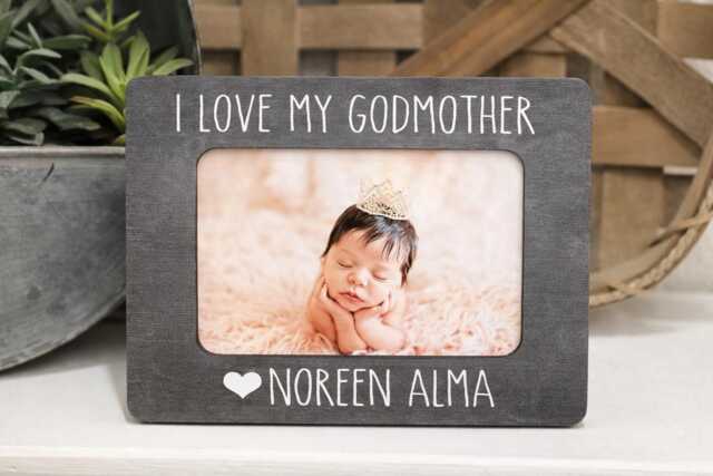 Personalized Godmother Picture Frame Godchild Gift, Baptism Gift - image 1