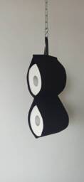 Black Toilet Roll Holder. Fabric Paper Holder - Black. Spare Bath Decor. Hanging Storage At 2 - 5 Rolls - thumbnail 1