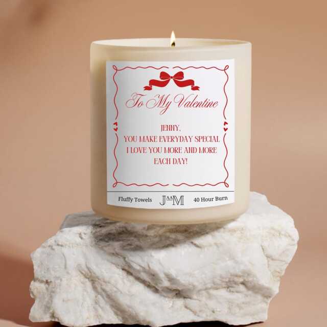 Personalised Valentine's Day Candle For Her. Customise Text Gift Set To Celebrate Valentine - image 1