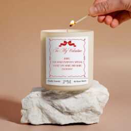 Personalised Valentine's Day Candle For Her. Customise Text Gift Set To Celebrate Valentine - thumbnail 3