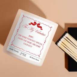 Personalised Valentine's Day Candle For Her. Customise Text Gift Set To Celebrate Valentine - thumbnail 2