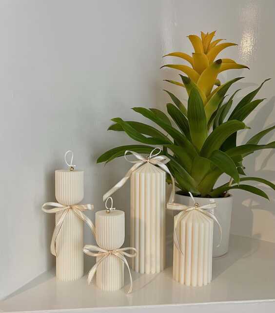 Pillar Candles Set Bundle Gift Soy Wax - image 1