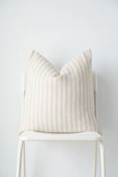 striped Pillow Cover Neutral Cream Ivory Hmong Textile - 20x20 - thumbnail 1