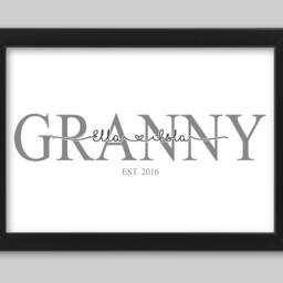 Personalised Grandma Gift, Granny Or Gran Print. Family Name Gift From Grandkids. Birthday Mothers Day. A4 Print Framed - thumbnail 2