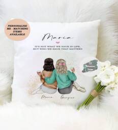 Personalised Friend Pillow, Custom Sister Gift, Keepsake Cushion - thumbnail 1