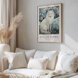 William Morris Print, Art, Exhibition Poster, Arctic Fox, Wolf Winter Prints, Decor, Christmas Fox - thumbnail 2