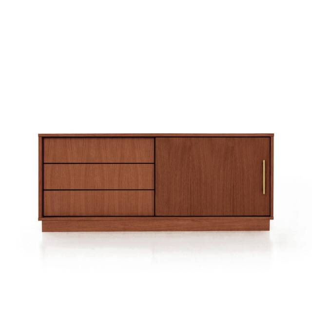 Mid-Century Sideboard, Dresser, Commode, Credenza Made Of Oak Vaneer - Teak Colour Livlo T-S11 - image 1