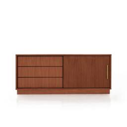Mid-Century Sideboard, Dresser, Commode, Credenza Made Of Oak Vaneer - Teak Colour Livlo T-S11