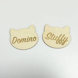 Cat Name Wooden Wall Decor Silhouette Head Pet Plaque - thumbnail 2