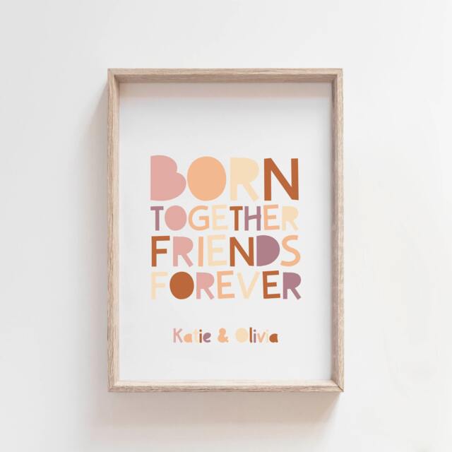 Twins Bedroom Decor, Wall Art, Twin Quotes, Boho Sister Prints, Brothers Girls Bedroom, Boys Siblings Prints - image 1