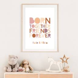 Twins Bedroom Decor, Wall Art, Twin Quotes, Boho Sister Prints, Brothers Girls Bedroom, Boys Siblings Prints - thumbnail 2