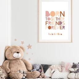 Twins Bedroom Decor, Wall Art, Twin Quotes, Boho Sister Prints, Brothers Girls Bedroom, Boys Siblings Prints - thumbnail 3