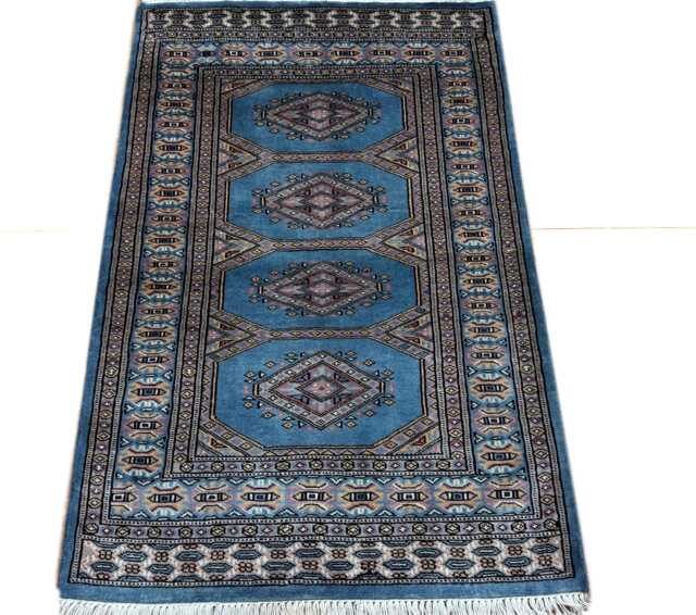 2.6x4 Gray Color Bokhara Rug - 0.80x1.20 Bedroom Luxury Area Turkish Fine Quality Afghan - image 1