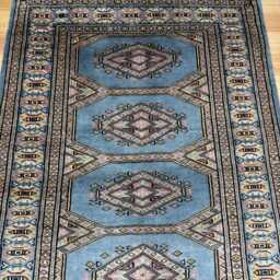 2.6x4 Gray Color Bokhara Rug - 0.80x1.20 Bedroom Luxury Area Turkish Fine Quality Afghan - thumbnail 3