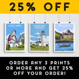 Toward Point Lighthouse Print - Argyll & Bute Travel Poster Scottish Gifts Art Birthday Present Home Decor Artwork - thumbnail 2