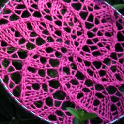 Earring Holder in Hot Pink, Jewelry Display Organizer - Fiber Art Wall Hanging - thumbnail 2