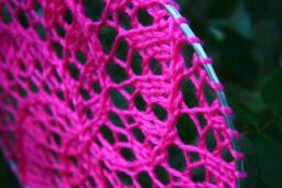 Earring Holder in Hot Pink, Jewelry Display Organizer - Fiber Art Wall Hanging - thumbnail 1