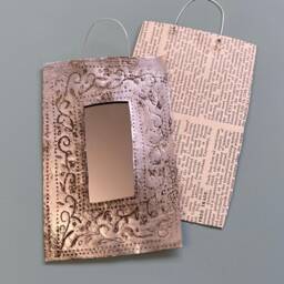 Little Oblong Mirror, Recycled Metal. - Please Read Description Us Customers Please Read Information in Descriptions. Thank You - thumbnail 3