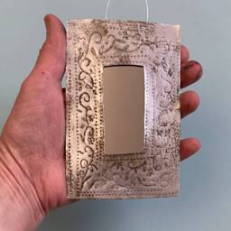 Little Oblong Mirror, Recycled Metal. - Please Read Description Us Customers Please Read Information in Descriptions. Thank You - thumbnail 2