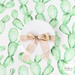 Watercolor Cactus Peel & Stick Wallpaper - Mint Green Nursery Decor - thumbnail 2