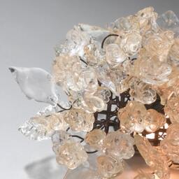 Wall Light Fixture - Sconce Up & Down Light, Transparent Flowers Leaves Over A Mirror - thumbnail 2