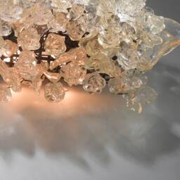 Wall Light Fixture - Sconce Up & Down Light, Transparent Flowers Leaves Over A Mirror - thumbnail 3