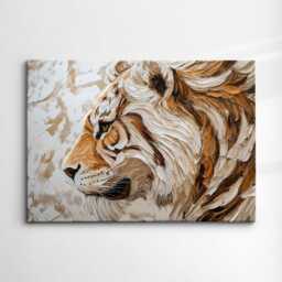 Tiger Head Animal Abstract Modern Jungle Wild Oil Painting Splatter Style Wall Art Framed Canvas Poster Print, Home/Office Room Decor Gifts - thumbnail 3