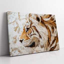Tiger Head Animal Abstract Modern Jungle Wild Oil Painting Splatter Style Wall Art Framed Canvas Poster Print, Home/Office Room Decor Gifts - thumbnail 2