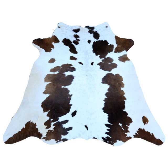 Grand Large Cowhide Rug - Luxurious Dark Brown & White Hair-On Leather For Modern Living - image 1