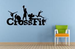 Crossfit Cross Fit Sign Logo Emblem Fitness Gym Lifting Weights Wall Or Car Vinyl Peal & Stick Removable Sticker Decal L1396 - thumbnail 1