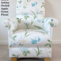Laura Ashley Whinfell Fabric Adult Chair Armchair Duck Egg Green Blue Accent Nursery Bacall Topaz Josette Truffle Beige Sage Gosford Small - thumbnail 2