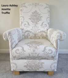 Laura Ashley Whinfell Fabric Adult Chair Armchair Duck Egg Green Blue Accent Nursery Bacall Topaz Josette Truffle Beige Sage Gosford Small - thumbnail 1