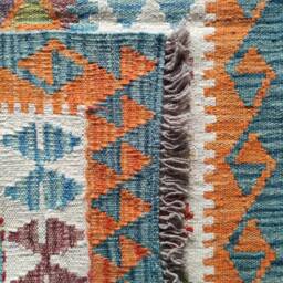 Runner Rug Tribal, Handmade Artisan Afghan Turkish Aztec Sheep Wool Kilim 291x88 cm - thumbnail 3