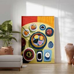 Chinese Food Poster, Dim Sum Dinner Table Print, Kitchen Decor, Illustration Art - thumbnail 2