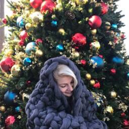 Super Chunky Knit Blanket, Throw, Christmas Throw Knits, Arm Knitted Merino Wool Throw - thumbnail 3