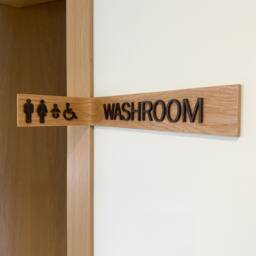 Custom Wall Sign. Personalized Wood Office Bathroom Door Decor - thumbnail 2