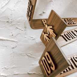 Custom Wall Sign. Personalized Wood Office Bathroom Door Decor - thumbnail 3