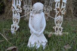 Mermaid Solid Concrete Statue Antique Hand Painted Finished - thumbnail 1