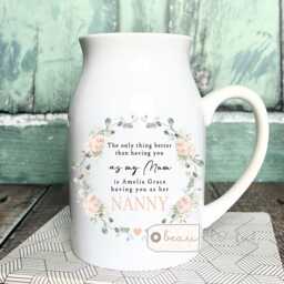 Personalised The Only Thing Better Than Having Mum Nanna Nanny Grandma Peach Floral Ceramic Small Vase Jug Mug Birthday Gift Mother's Day - thumbnail 1