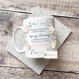 Personalised The Only Thing Better Than Having Mum Nanna Nanny Grandma Peach Floral Ceramic Small Vase Jug Mug Birthday Gift Mother's Day - thumbnail 3
