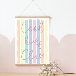 Pastel Stripe Cool Kids Club Print, Perfect For Girls Room, Boys Room Or Play - Print Only - thumbnail 3