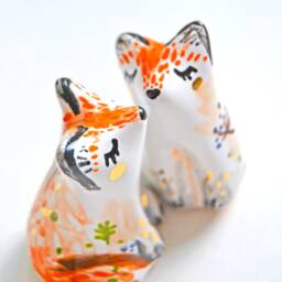 Figurka Lisa, Ceramiczny Lis, Le??ny Wystr??j Domu, Figurka Terrarium - thumbnail 1